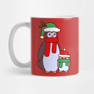 Mama and Baby Christmas Penguins Mug